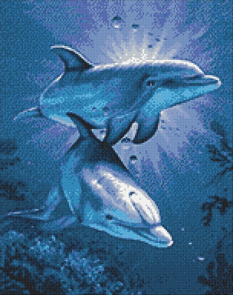 Diamond painting kit Dolphins' Dating WD222 - Hobby.lt 🇬🇧