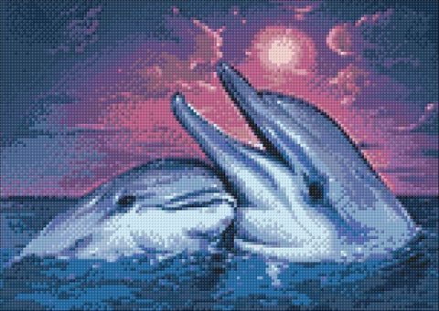 Diamond painting kit Dolphins WD223 - Hobby.lt 🇬🇧