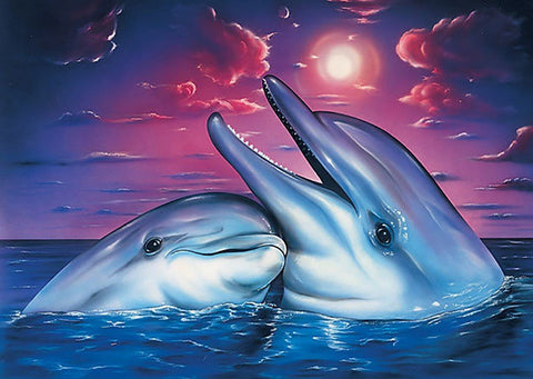 Diamond painting kit Dolphins WD223 - Hobby.lt 🇬🇧