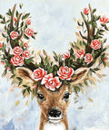 Diamond painting kit Flower Deer WD2519 - Hobby.lt 🇬🇧