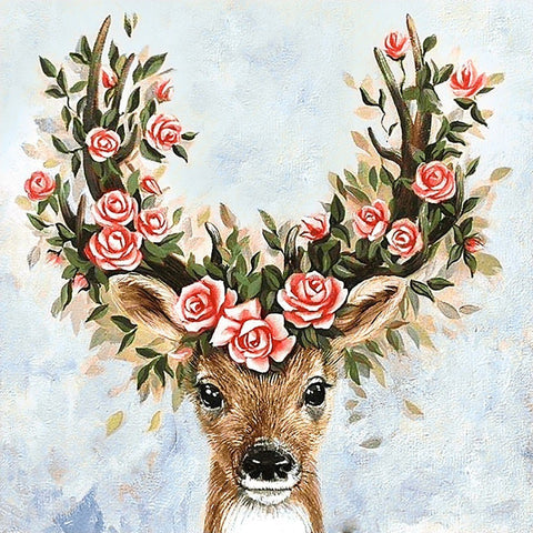 Diamond painting kit Flower Deer WD2519 - Hobby.lt 🇬🇧