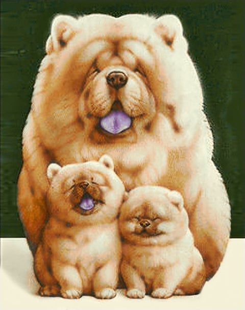 Diamond painting kit Fluffy Family WD187