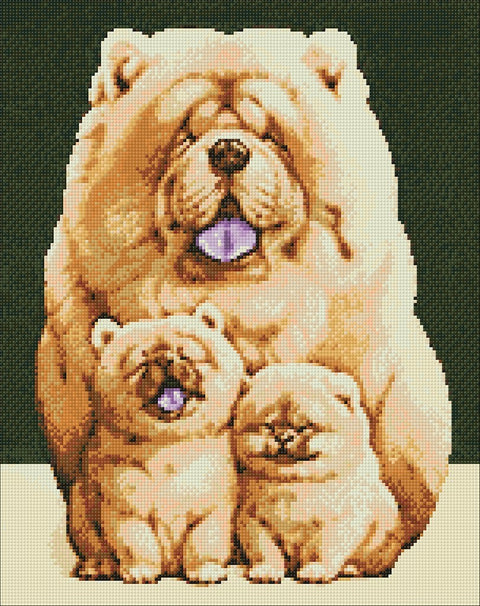 Diamond painting kit Fluffy Family WD187