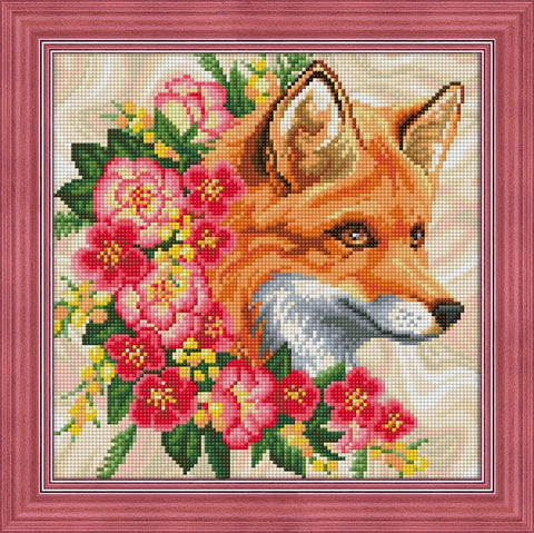 Diamond Painting Kit Fox in Flowers AZ - 1662 30x30cm - Hobby.lt 🇬🇧