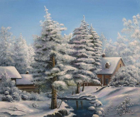 Diamond Painting Kit Frosty Landscape AZ - 1285 - Hobby.lt 🇬🇧