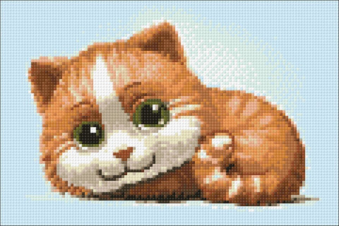 Diamond painting kit Ginger Cat WD194 - Hobby.lt 🇬🇧