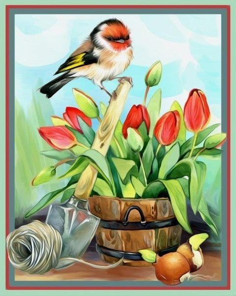 Diamond Painting Kit Helper Goldfinch AZ - 1476 24_30cm - Hobby.lt 🇬🇧