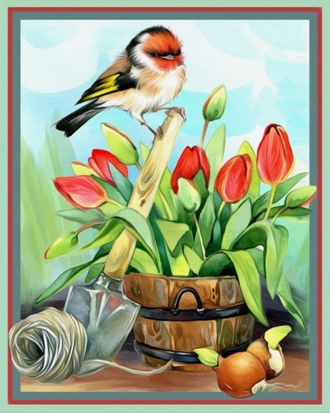 Diamond Painting Kit Helper Goldfinch AZ-1476 24_30cm