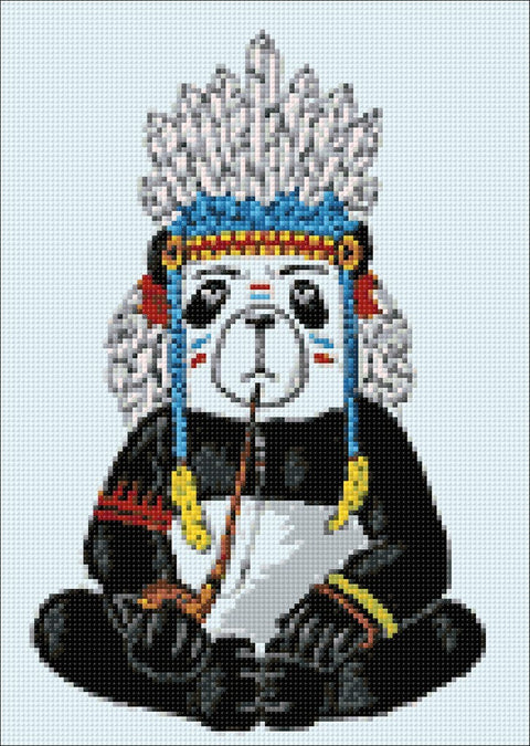 Diamond painting kit Hippie Panda WD216