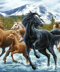 Diamond painting kit Horse Herd in the Mountains WD2499 - Hobby.lt 🇬🇧