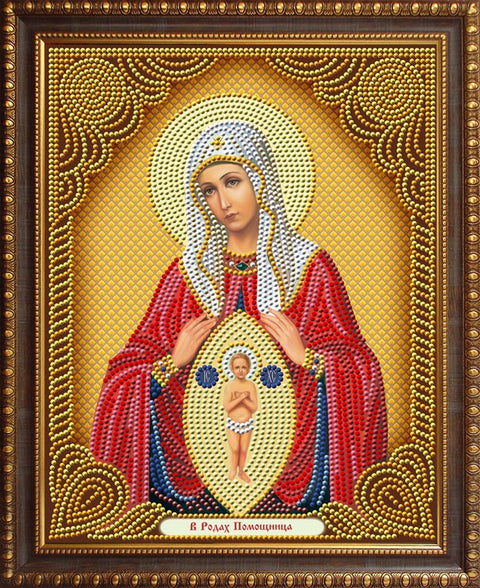 Diamond Painting Kit Icon Mother of God Succor in Travail AZ - 5054 22x28cm - Hobby.lt 🇬🇧