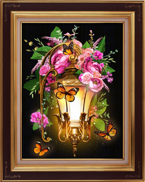 Diamond Painting Kit Lantern and Dogrose AZ-1723 30x40cm