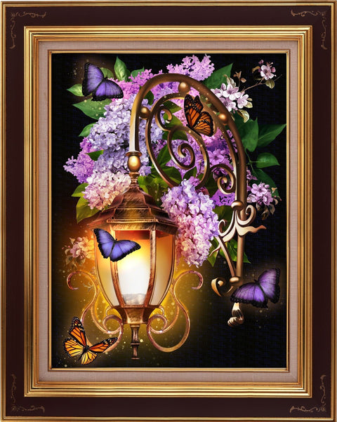 Diamond Painting Kit Lantern and Lilac AZ - 1722 30x40cm - Hobby.lt 🇬🇧