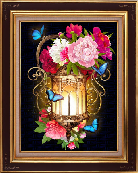 Diamond Painting Kit Lantern and Peonies AZ-1720 30x40cm