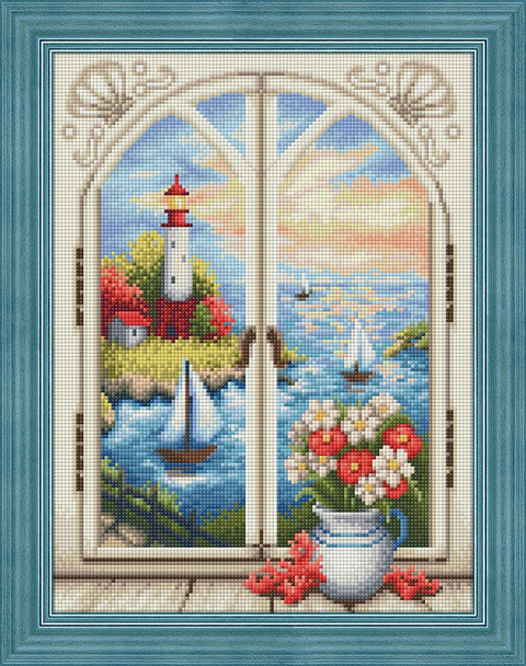 Diamond Painting Kit Lighthouse out the Window AZ-1665 30x40cm