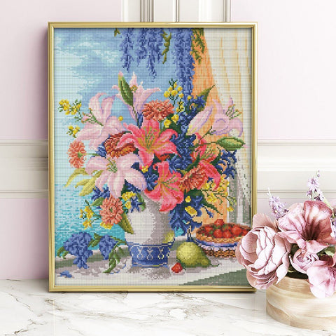 Diamond Painting Kit Lilac Bouquet AZ - 1648 40_50cm - Hobby.lt 🇬🇧