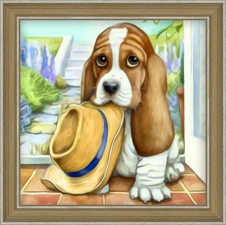 Diamond Painting Kit Little Basset AZ - 1545 20_20cm - Hobby.lt 🇬🇧