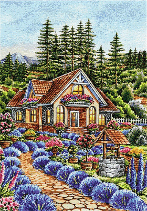 Diamond painting kit Little house in the garden WD2588 - Hobby.lt 🇬🇧