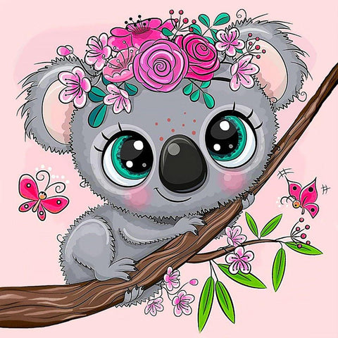 Diamond painting kit Little Koala 20*20 cm WD2529 - Hobby.lt 🇬🇧