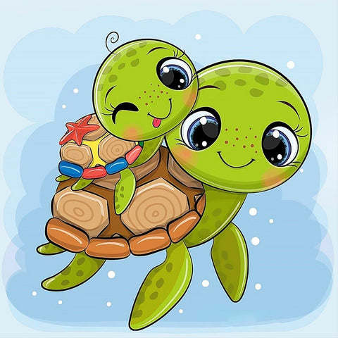 Diamond painting kit Little Turtles 20*20 cm WD2527 - Hobby.lt 🇬🇧