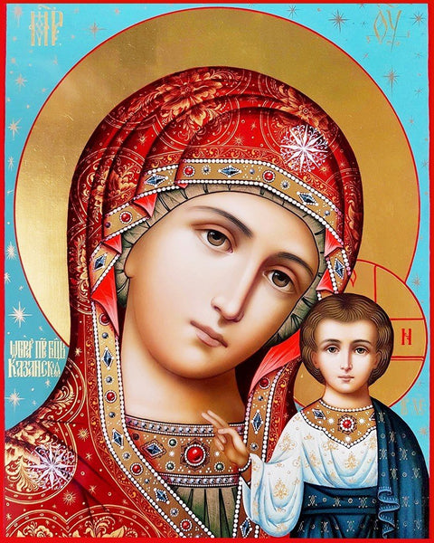 Diamond painting kit Mother - of - God of Kazan Icon 40*50 cm WD2559 - Hobby.lt 🇬🇧