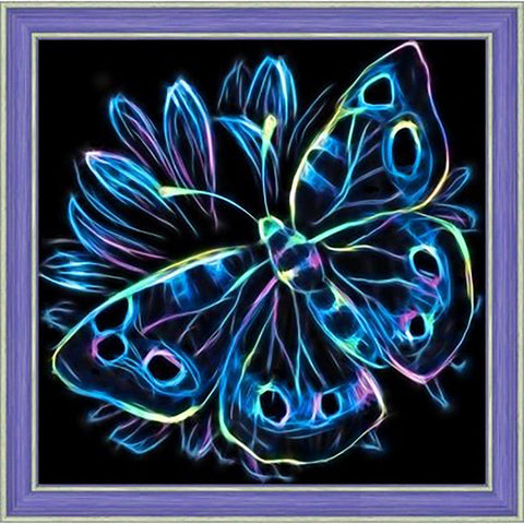 Diamond Painting Kit Neon Butterfly AZ - 1713 25x25cm - Hobby.lt 🇬🇧