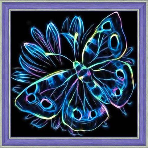 Diamond Painting Kit Neon Butterfly AZ-1713 25x25cm