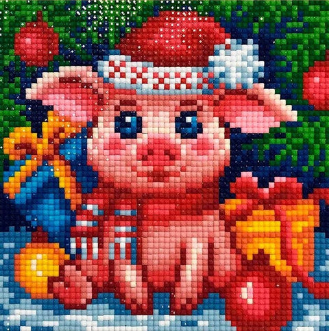 Diamond Painting Kit New Year Piggy AZ-1675 15x15cm