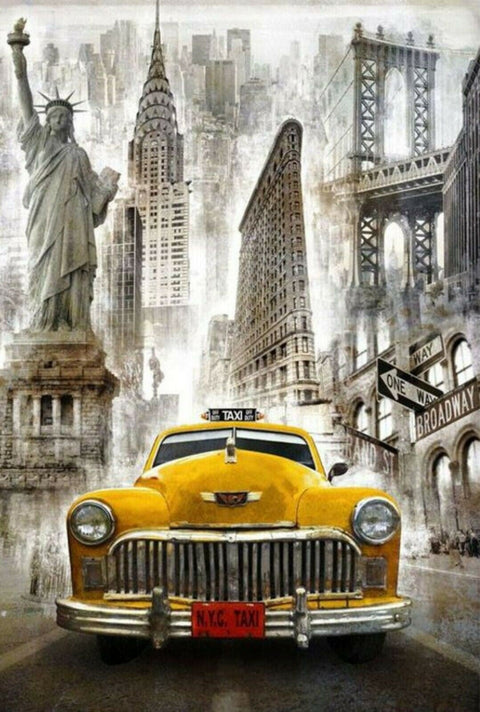 Diamond painting kit New York Taxi WD2385 - Hobby.lt 🇬🇧