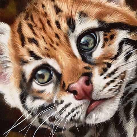 Diamond painting kit Ocelot Kitten WD2427 - Hobby.lt 🇬🇧