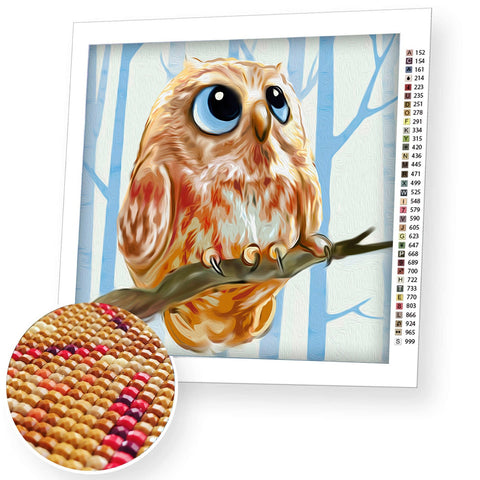 Diamond Painting Kit Owl AZ - 1550 15_15cm - Hobby.lt 🇬🇧