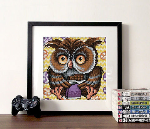 Diamond Painting Kit Owl AZ - 1641 25_25cm - Hobby.lt 🇬🇧