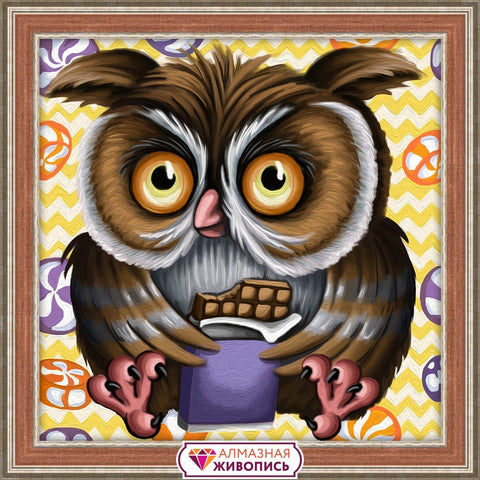 Diamond Painting Kit Owl AZ - 1641 25_25cm - Hobby.lt 🇬🇧