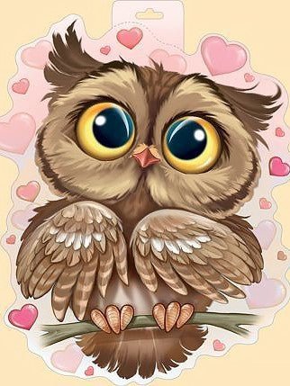 Diamond painting kit Owl in Love WD296 - Hobby.lt 🇬🇧