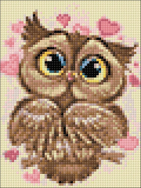 Diamond painting kit Owl in Love WD296 - Hobby.lt 🇬🇧