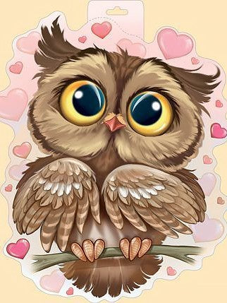 Diamond painting kit Owl in Love WD296