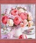 Diamond Painting Kit Peonies and Roses AZ - 1696 40x40cm - Hobby.lt 🇬🇧