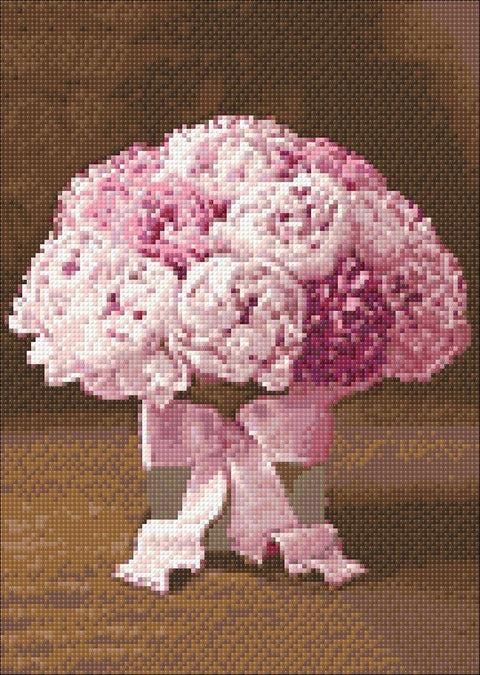 Diamond painting kit Peonies with Ribbon WD003 - Hobby.lt 🇬🇧