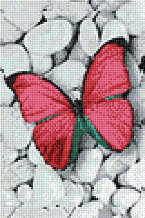 Diamond painting kit Pink Butterfly WD054 - Hobby.lt 🇬🇧