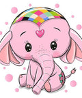 Diamond painting kit Pink Elephant WD2480 - Hobby.lt 🇬🇧