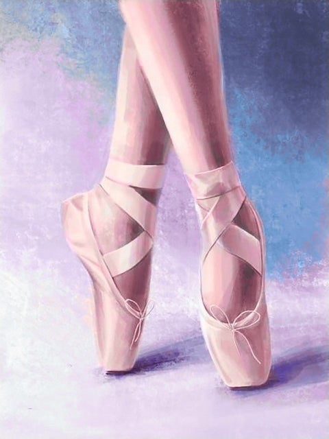 Diamond painting kit Pointe shoes 30*40 cm WD3002 - Hobby.lt 🇬🇧