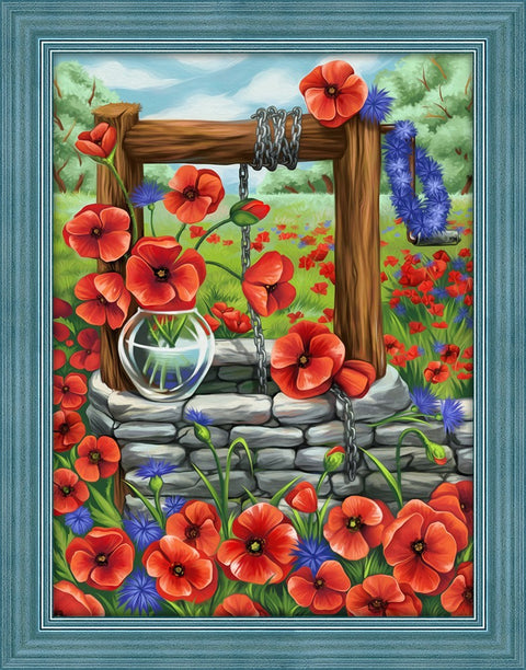 Diamond Painting Kit Poppy Field AZ-1625 40_30cm