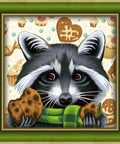 Diamond Painting Kit Raccoon with Cookies AZ - 1606 25_25cm - Hobby.lt 🇬🇧