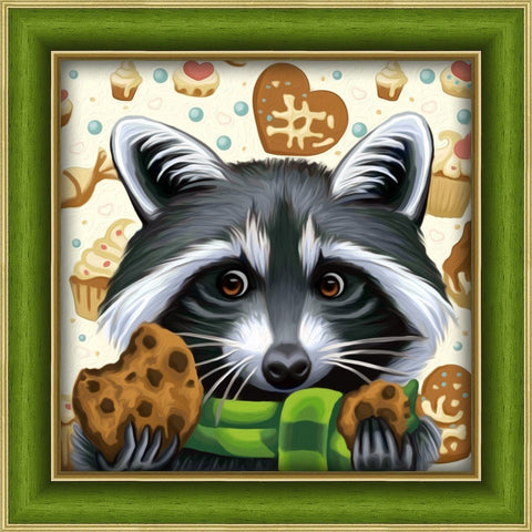 Diamond Painting Kit Raccoon with Cookies AZ - 1606 25_25cm - Hobby.lt 🇬🇧