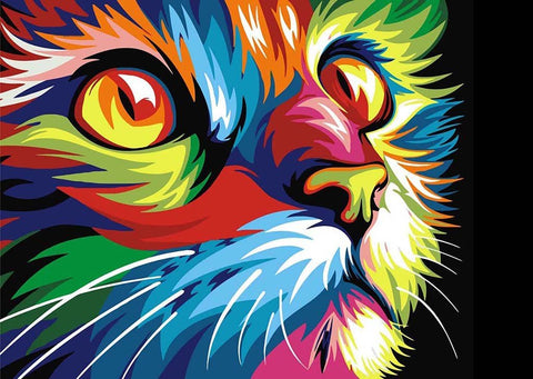 Diamond painting kit Rainbow Cat WD200 - Hobby.lt 🇬🇧