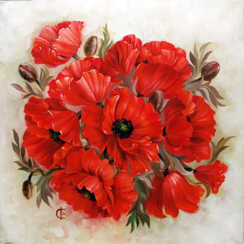 Diamond painting kit Scarlet Poppies WD2470