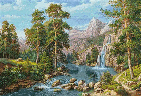 Diamond painting kit Scenery with Waterfall WD2459 - Hobby.lt 🇬🇧