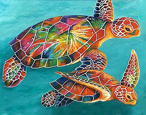 Diamond painting kit Sea Turtles WD064 - Hobby.lt 🇬🇧