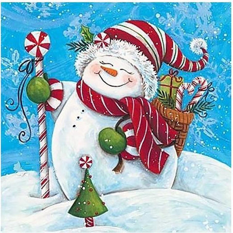 Diamond painting kit Snowman with Gifts WD2444 - Hobby.lt 🇬🇧