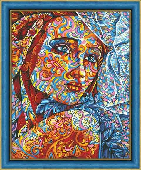 Diamond Painting Kit Stained Glass Portrait AZ - 1599 50_40cm - Hobby.lt 🇬🇧